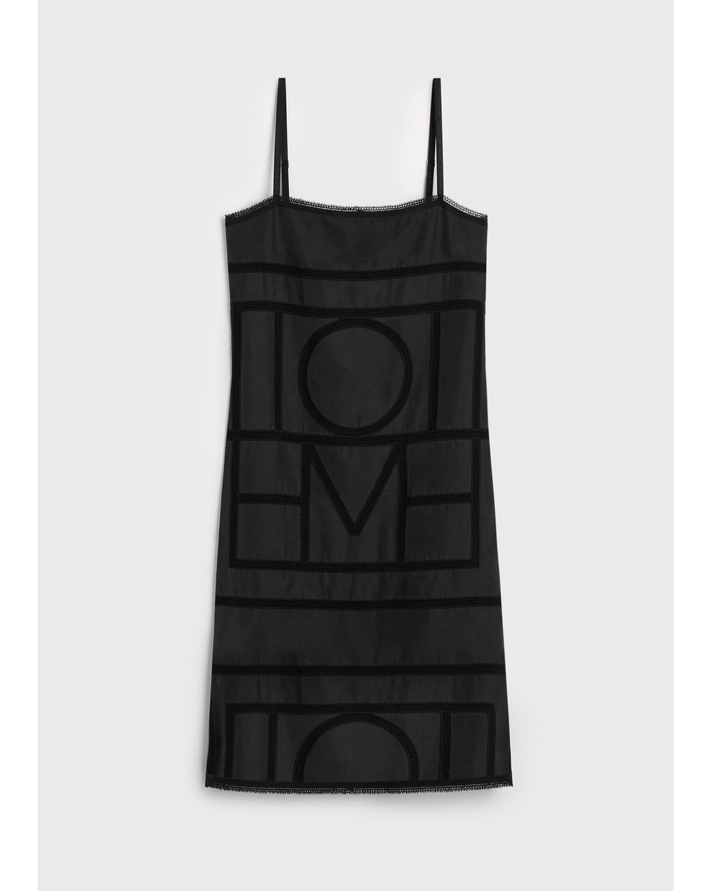 Totême Black Monogram Silk Dress