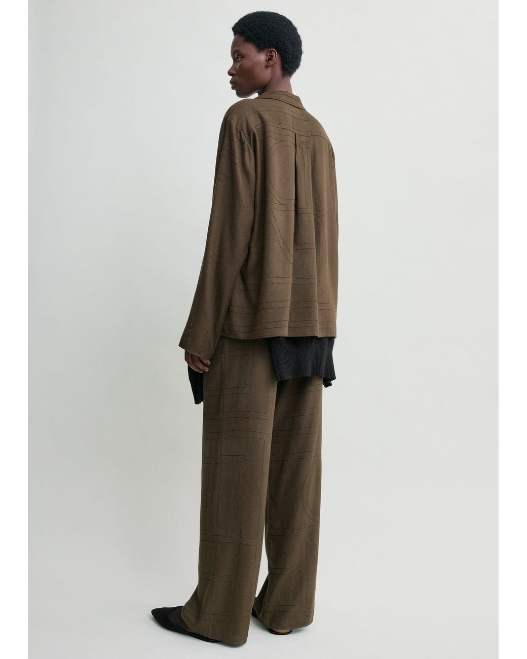 Totême Brown Monogram Flannel Pj Top