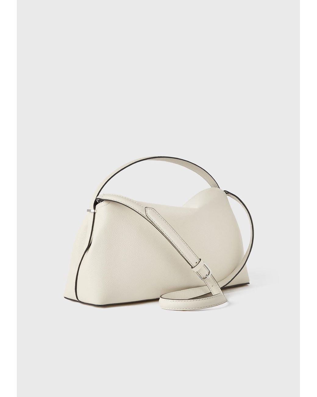 Totême Natural T-Lock Grained-Leather Top Handle Milk