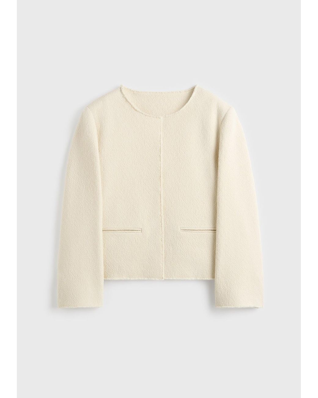 Totême Natural Open-Front Bouclé Blazer