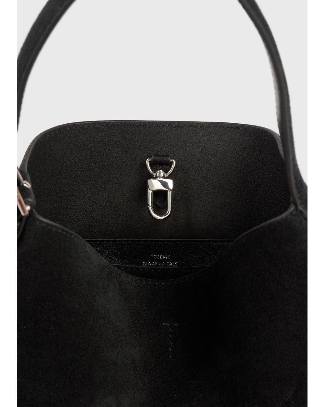 Totême  Black Small Belted Suede Tote
