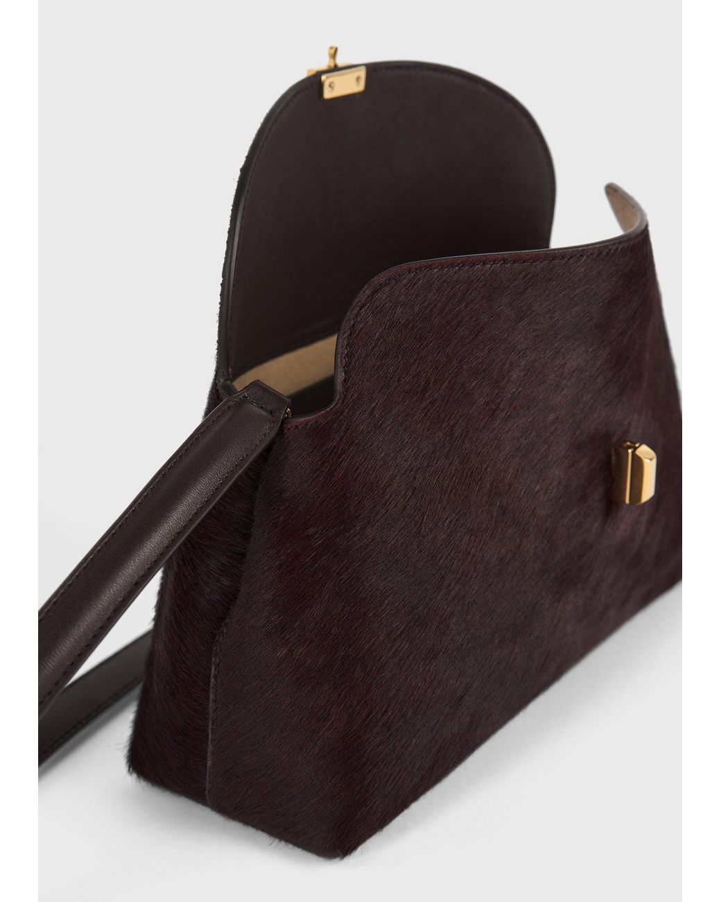Totême  White T-Lock Pony Hair Clutch