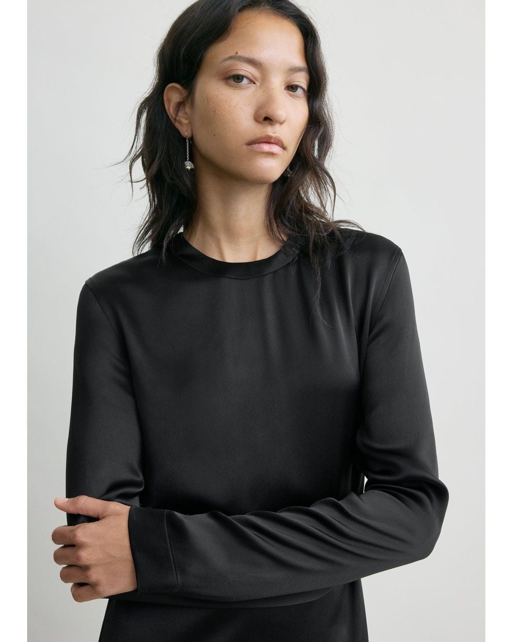 Totême  Black Long Satin Dress