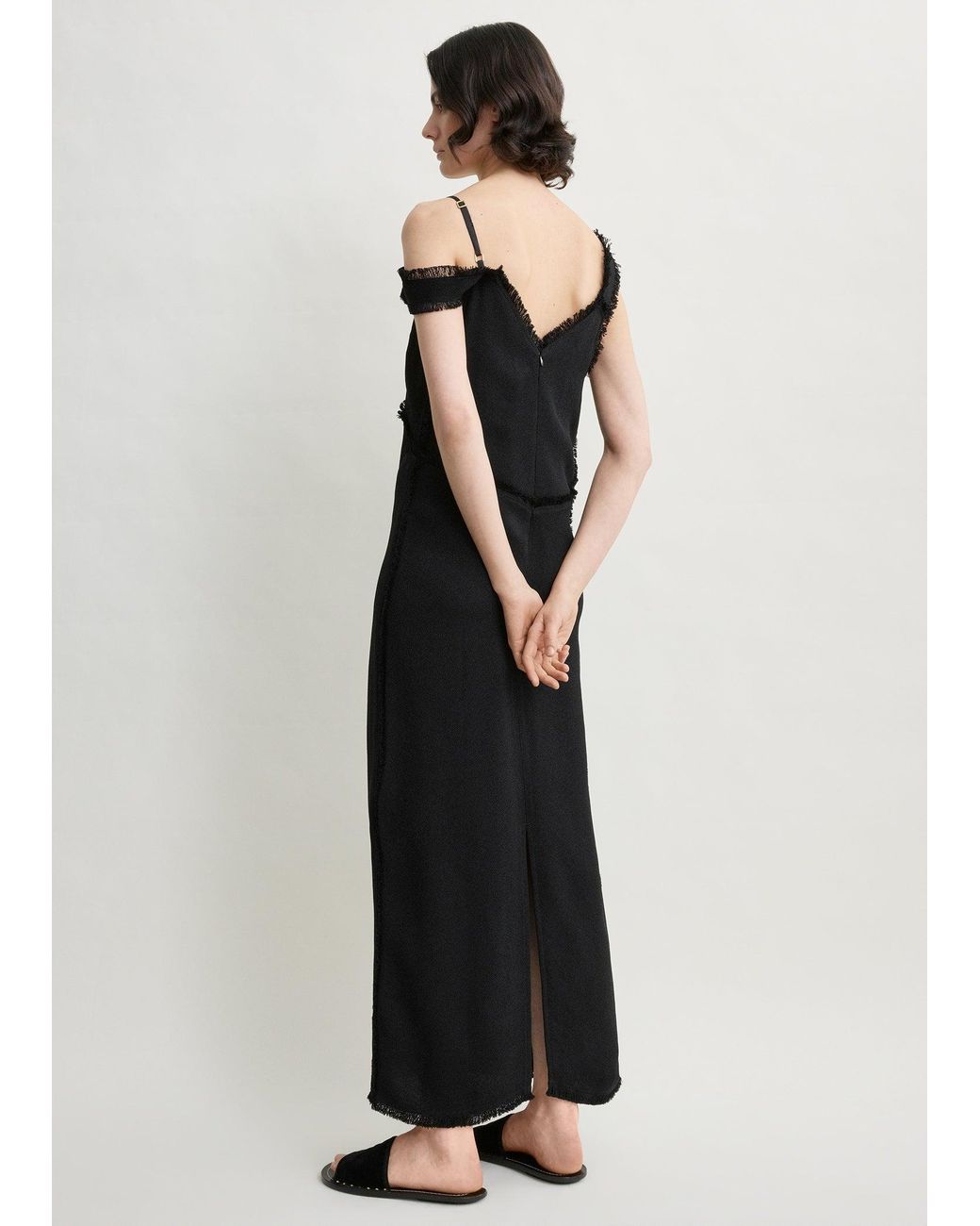 Totême  White V-Neck Raw Slip Dress