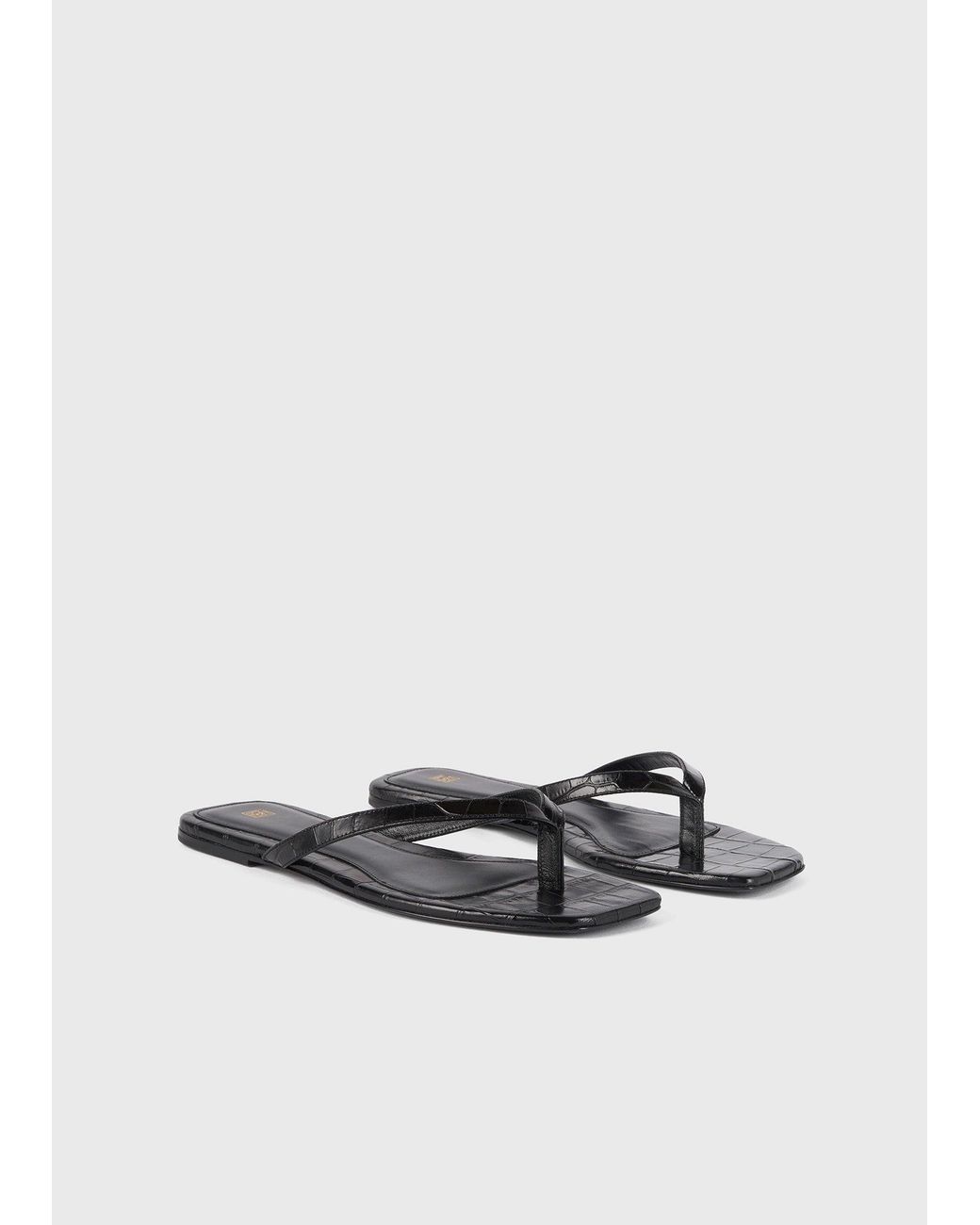 Totême  White Croco-Embossed Flip Flops