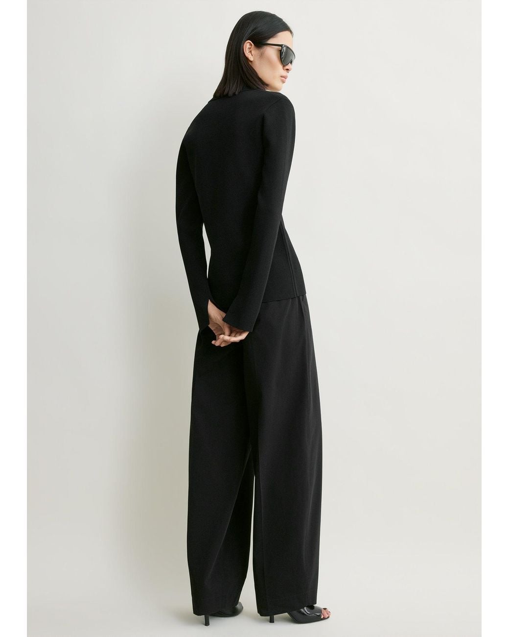 Totême Blue Compact Knit Buttoned Top