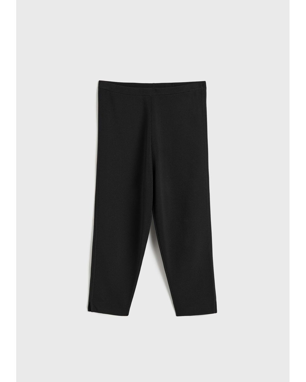 Totême Black Compact Knit Capri Trousers