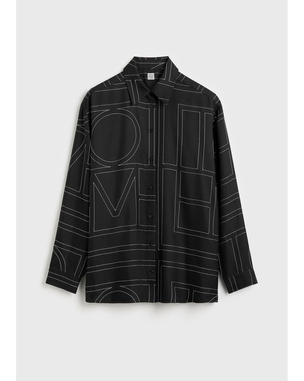 Totême Black Classic Embroidered Shirt
