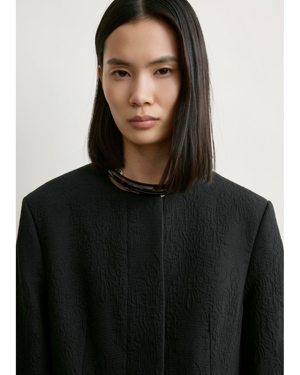 Totême Black Jacquard Cotton Jacket