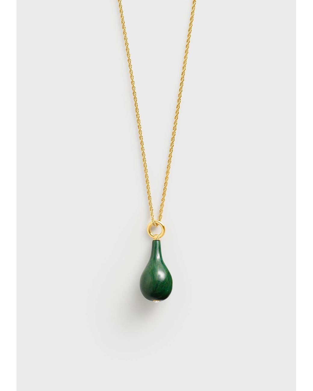 Totême White Medium Jade Drop Necklace Dark