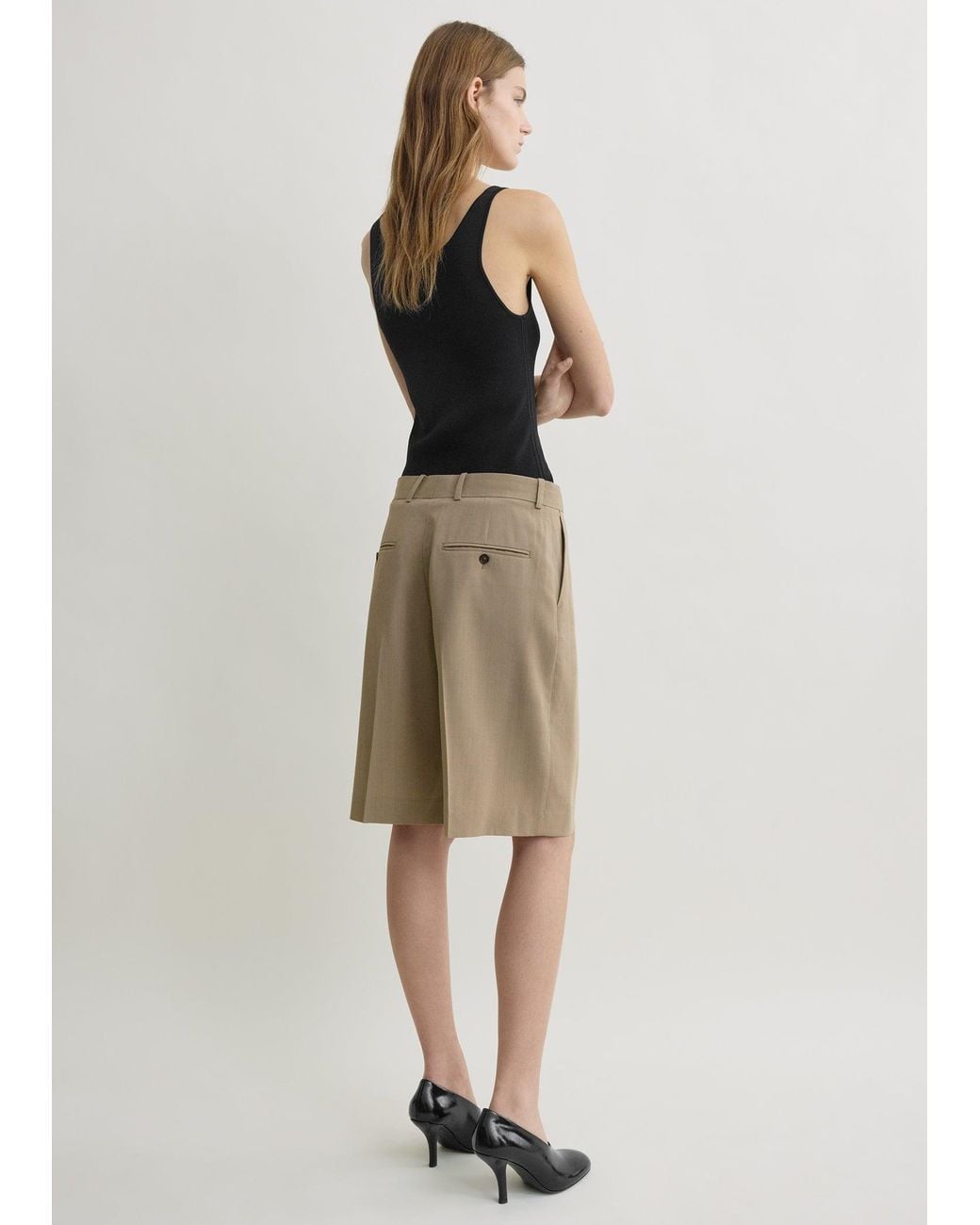 Totême Gray Wide Fluid Shorts