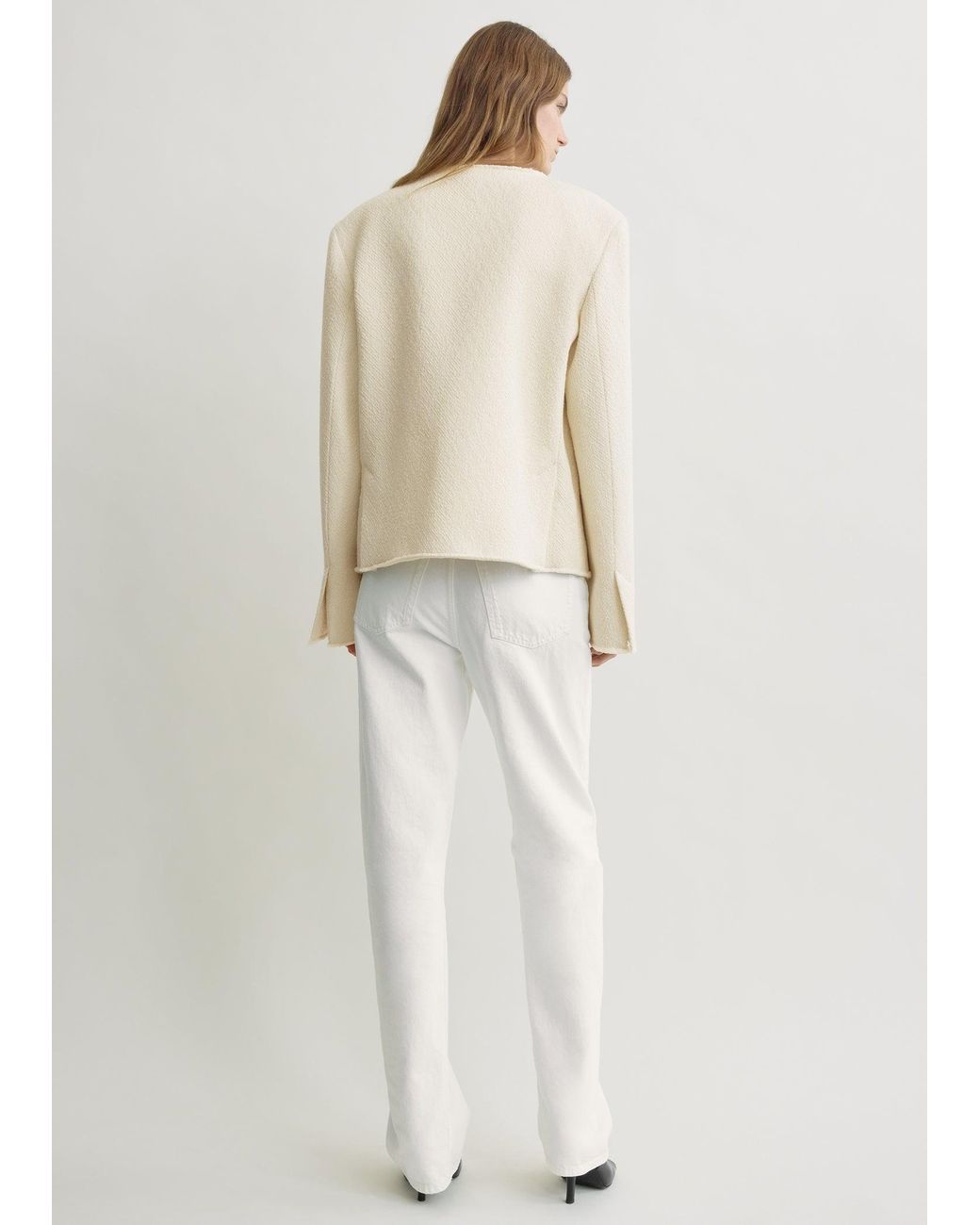 Totême Natural Open-Front Bouclé Blazer
