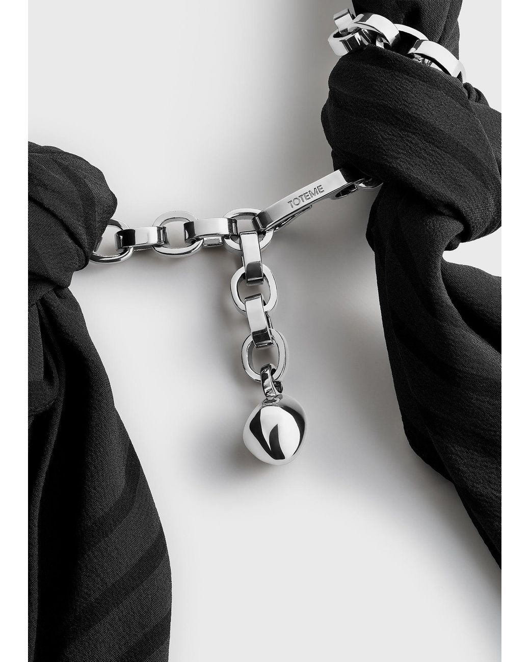 Totême Black Silk Scarf Collar