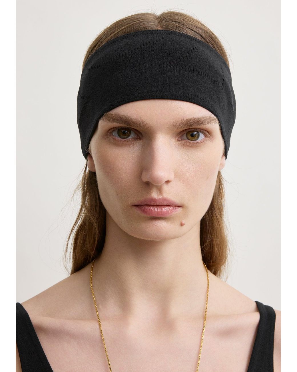 Totême Black Pointelle Monogram Headband