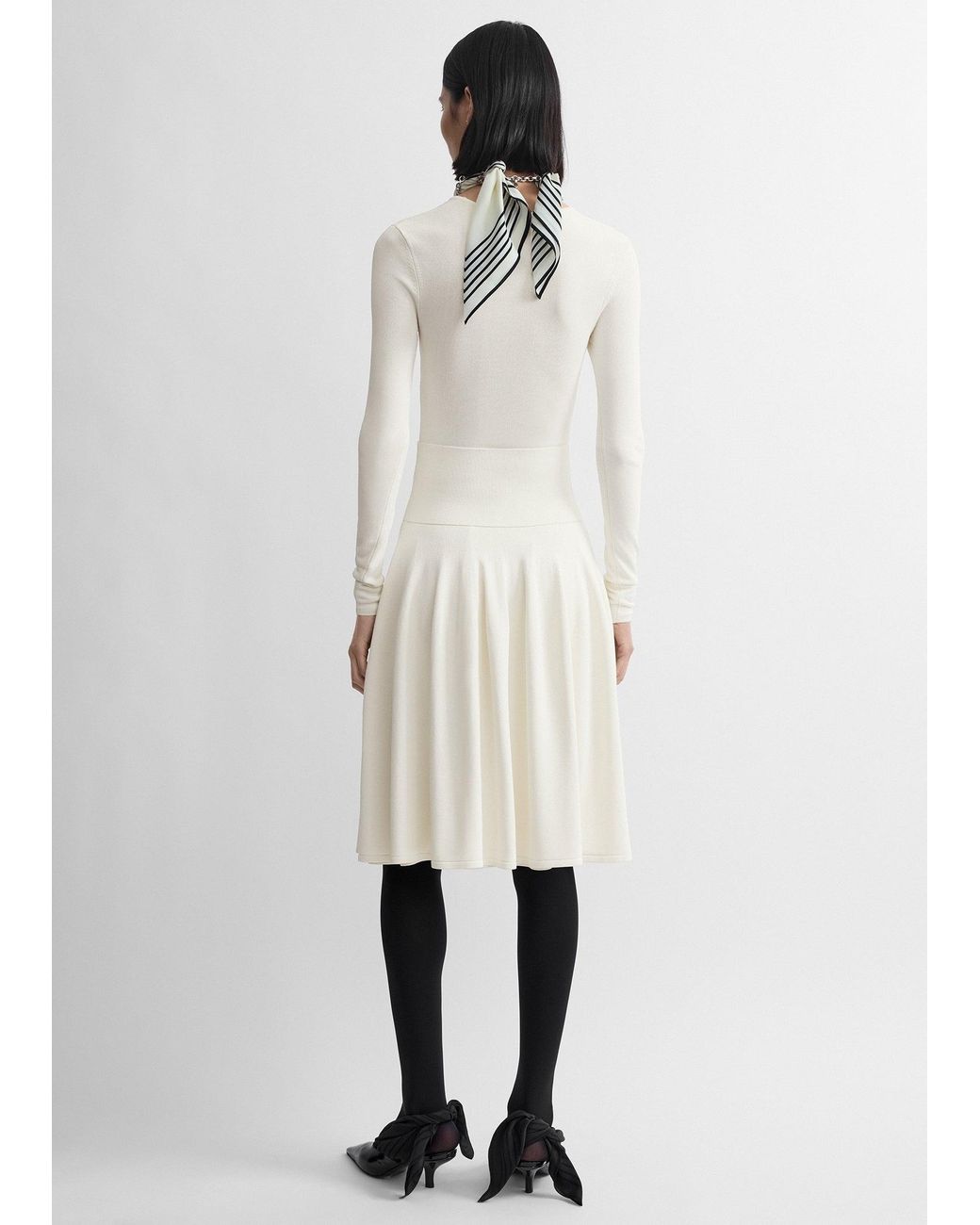 Totême  White Ribbed Waist Skirt