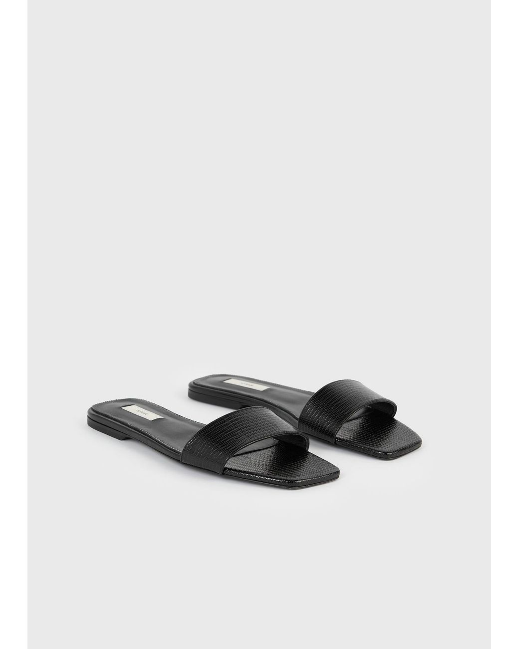 Totême White Slim Lizard-Embossed Bandeau Slides