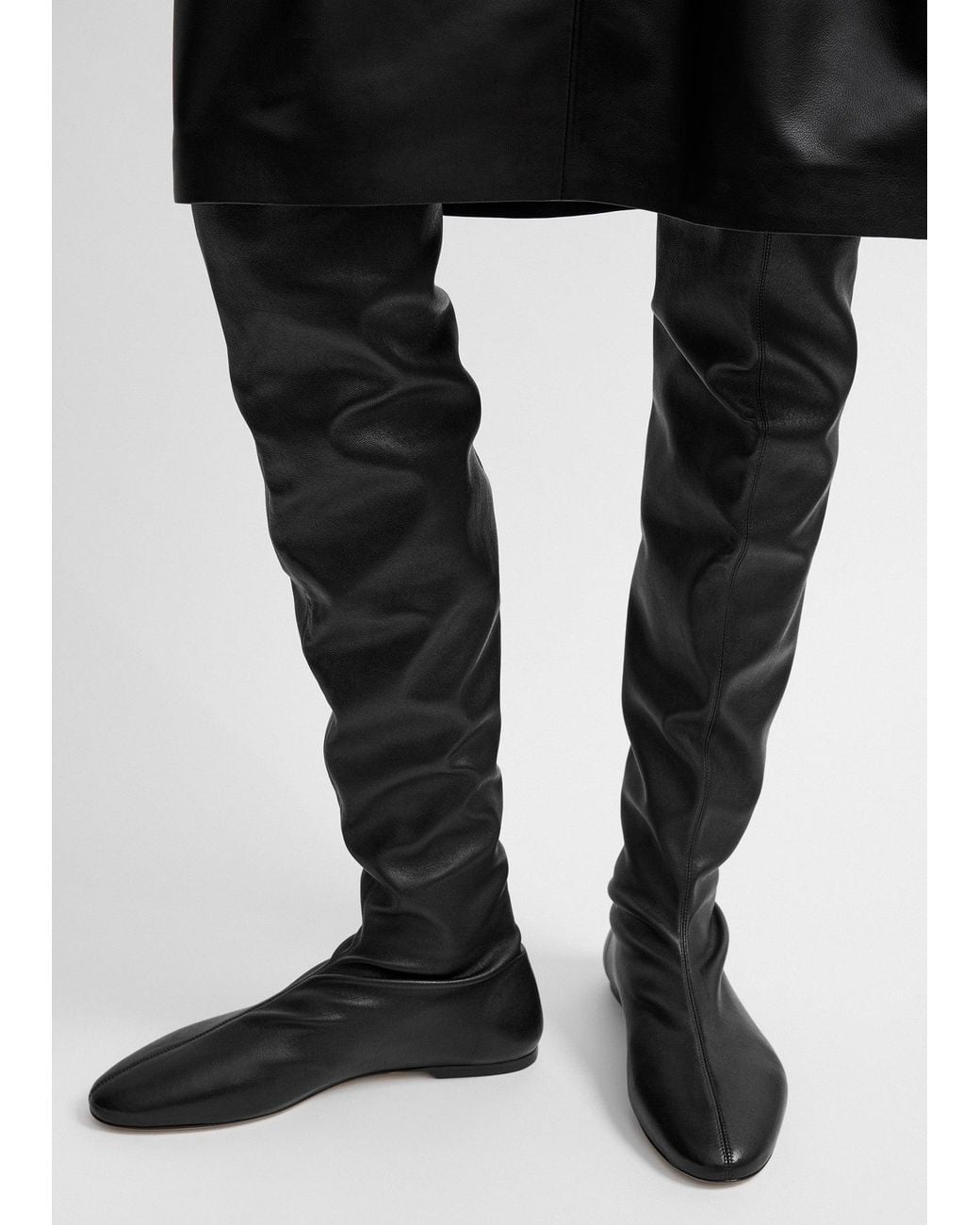 Totême Black Deconstructed Stretch Nappa Boots