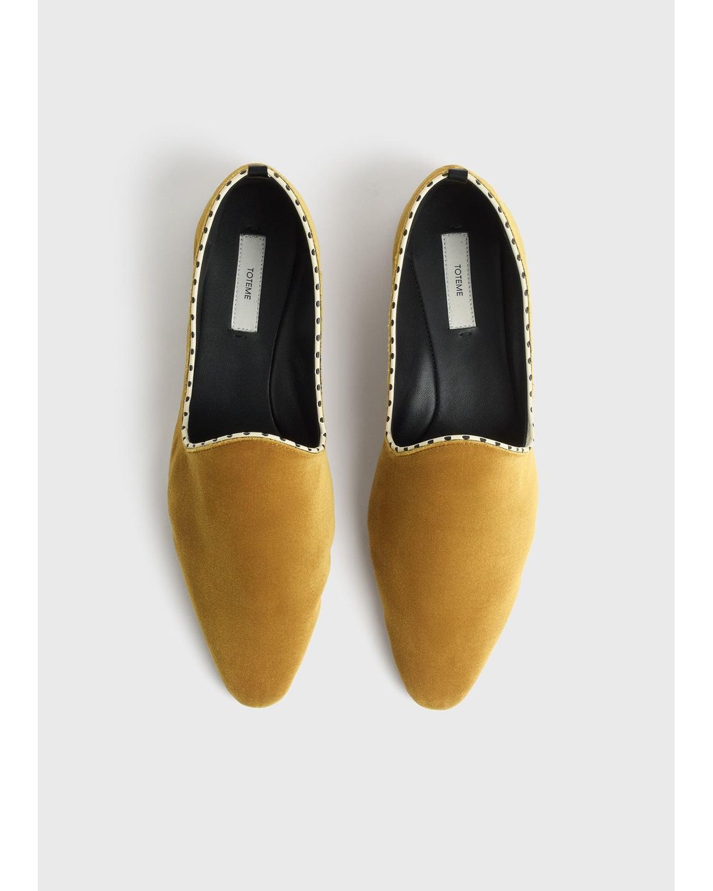 Totême White Velvet Venetian Slippers