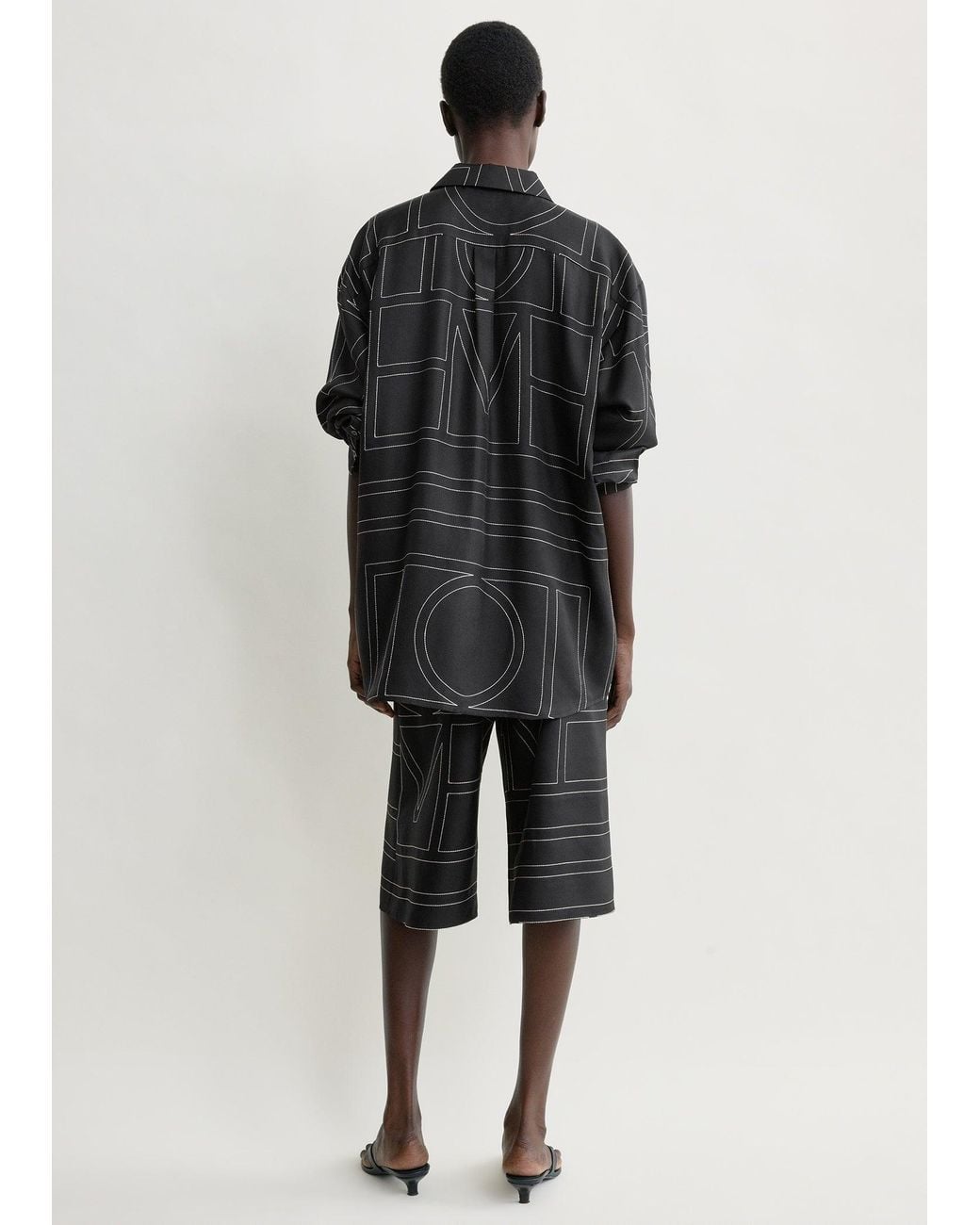 Totême Black Classic Embroidered Shirt
