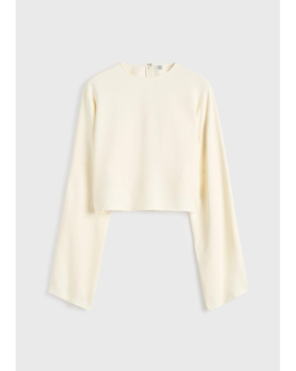 Totême White Cropped Sablé Blouse