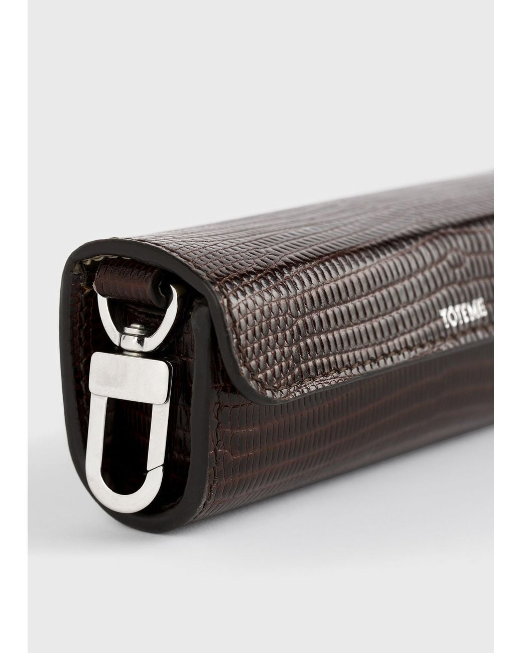 Totême White Lizard-Embossed Lipstick Case