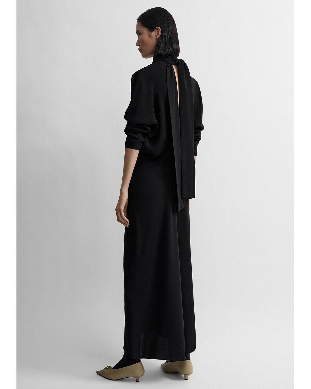 Totême Black Slouch Waist Scarf Dress Petite