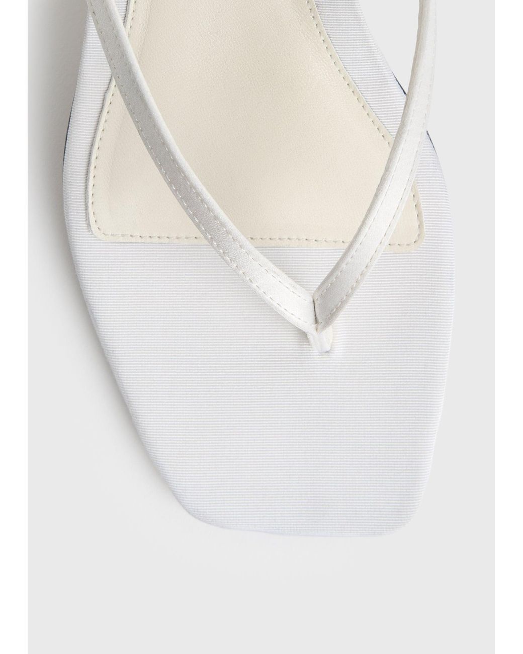 Totême White Slingback Satin Flip Flops