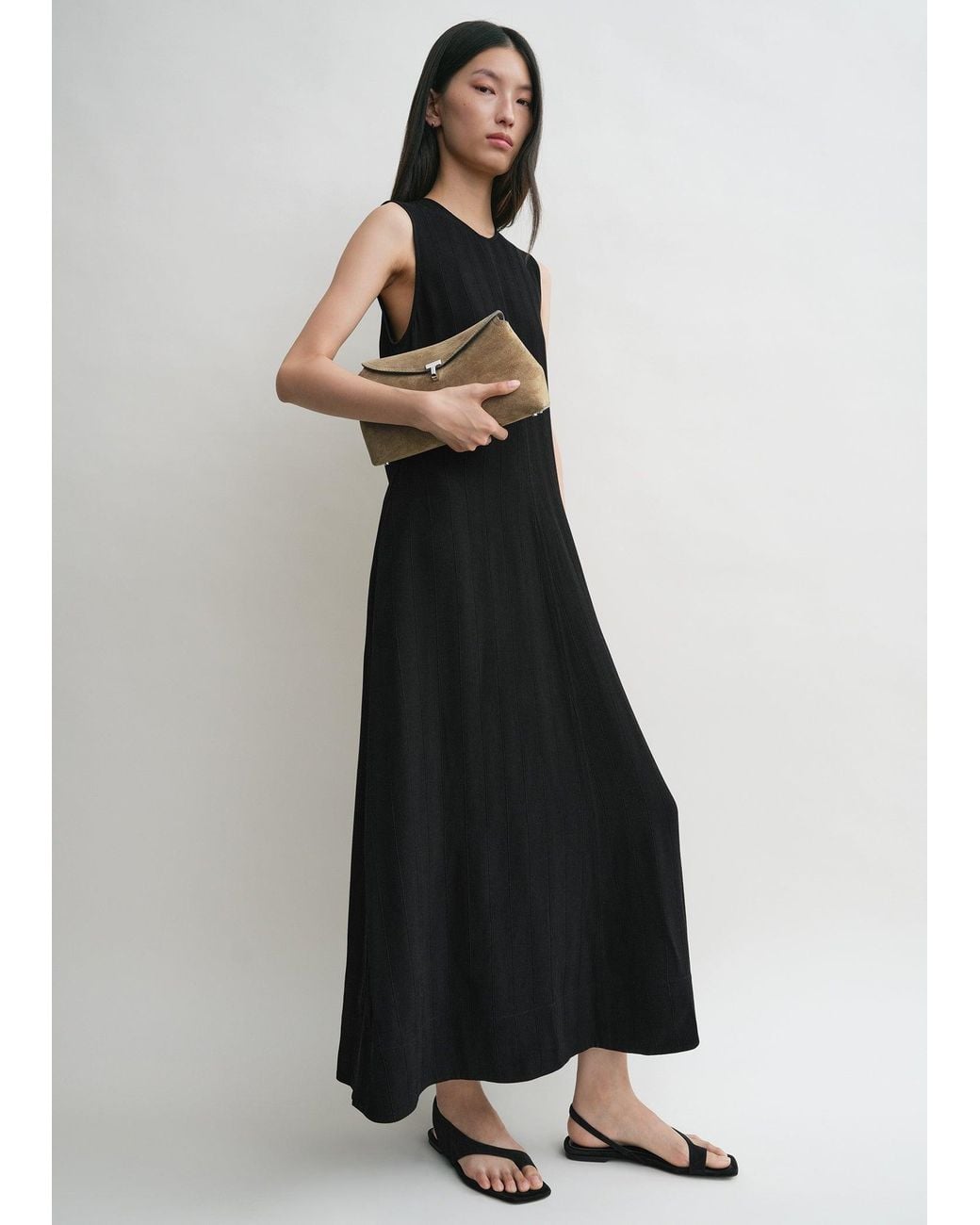 Totême  Natural T-Lock Suede Clutch