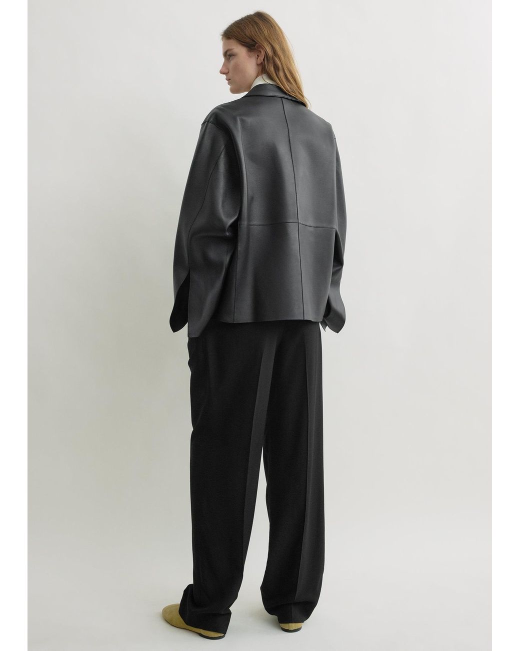 Totême Black Army Leather Jacket