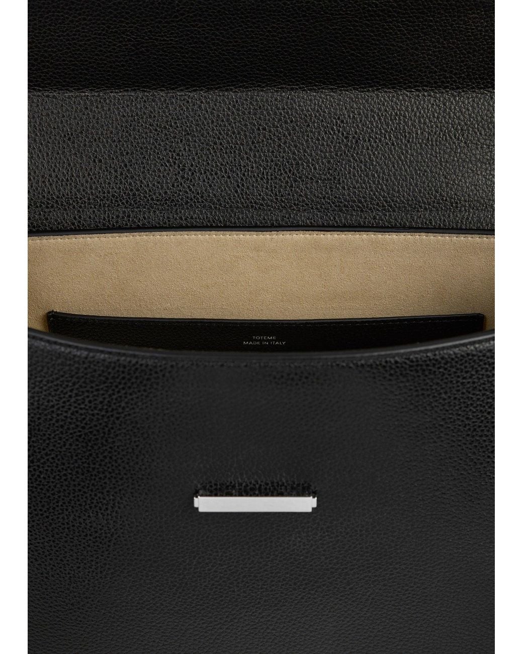 Totême  Black Clip Grained-Leather Top Handle