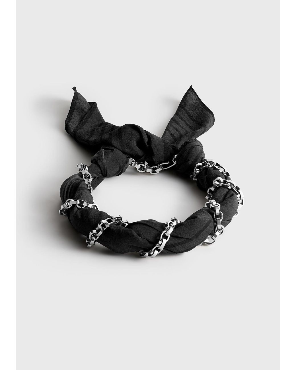 Totême Black Silk Scarf Collar