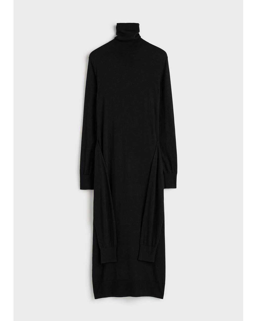 Totême Black Double-Sleeve Turtleneck Dress