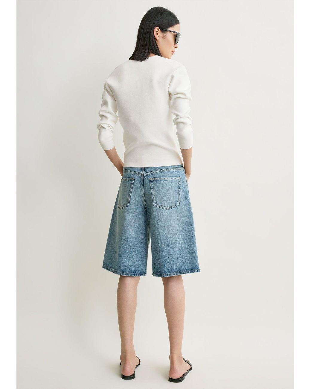 Totême Blue Denim Board Shorts