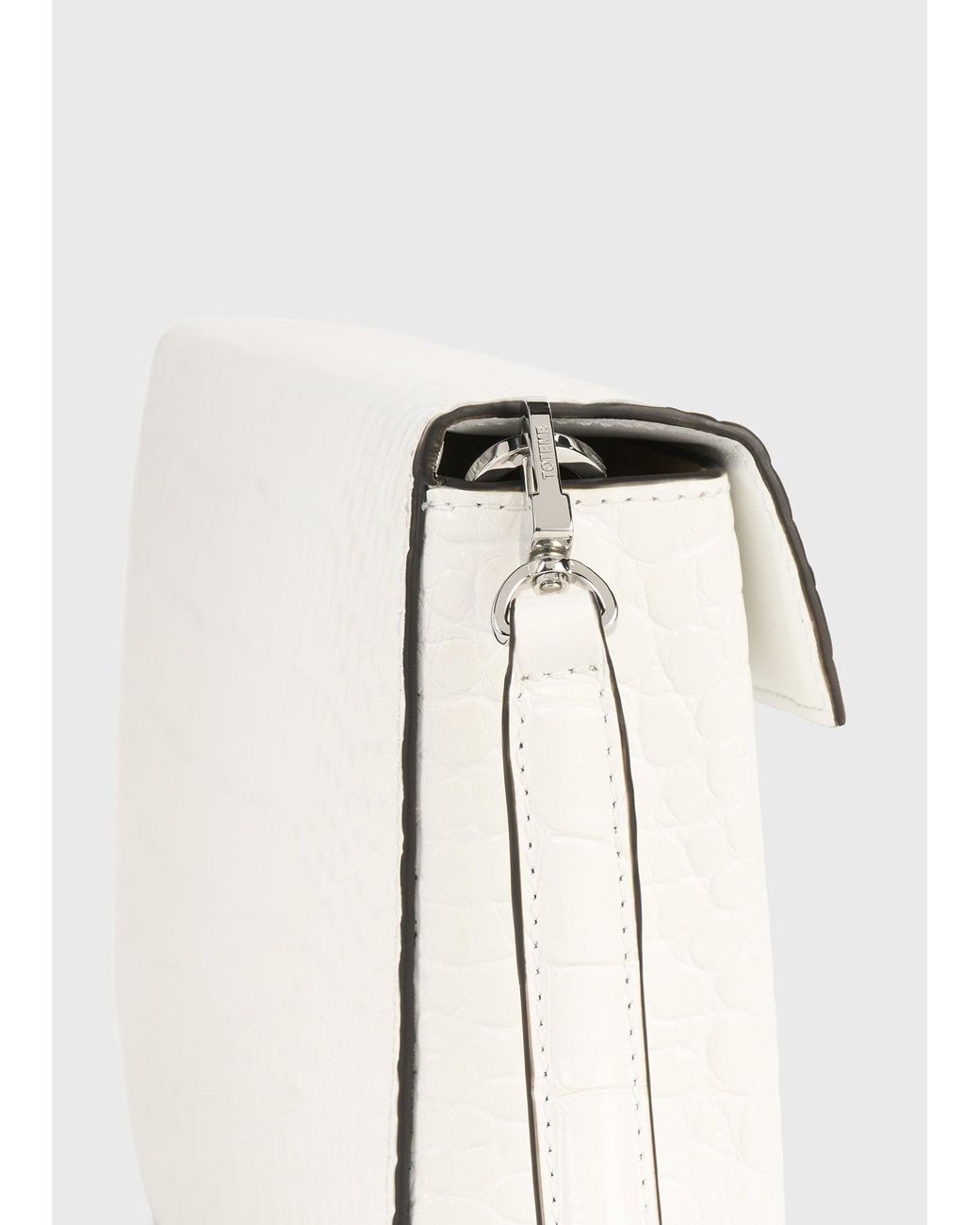 Totême Natural Clip Croco-Embossed Clutch