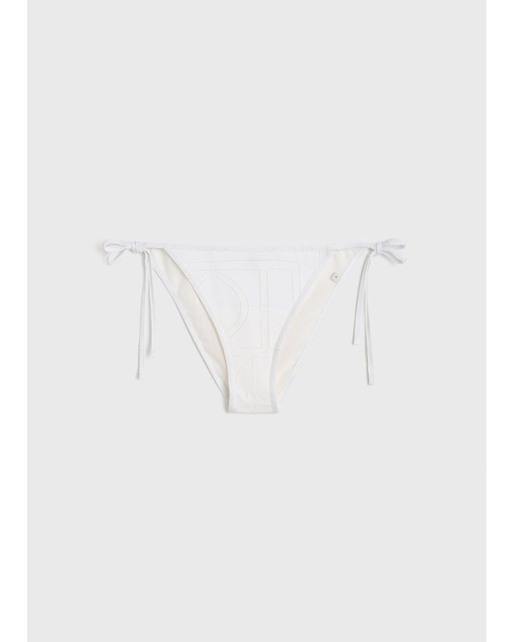 Totême White Monogram Pointelle Bikini Bottoms