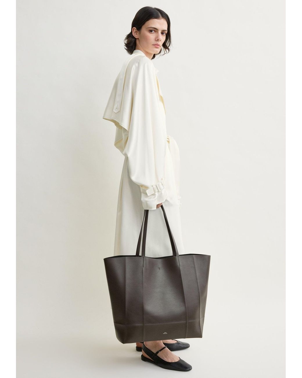 Totême Brown Roam Leather Tote