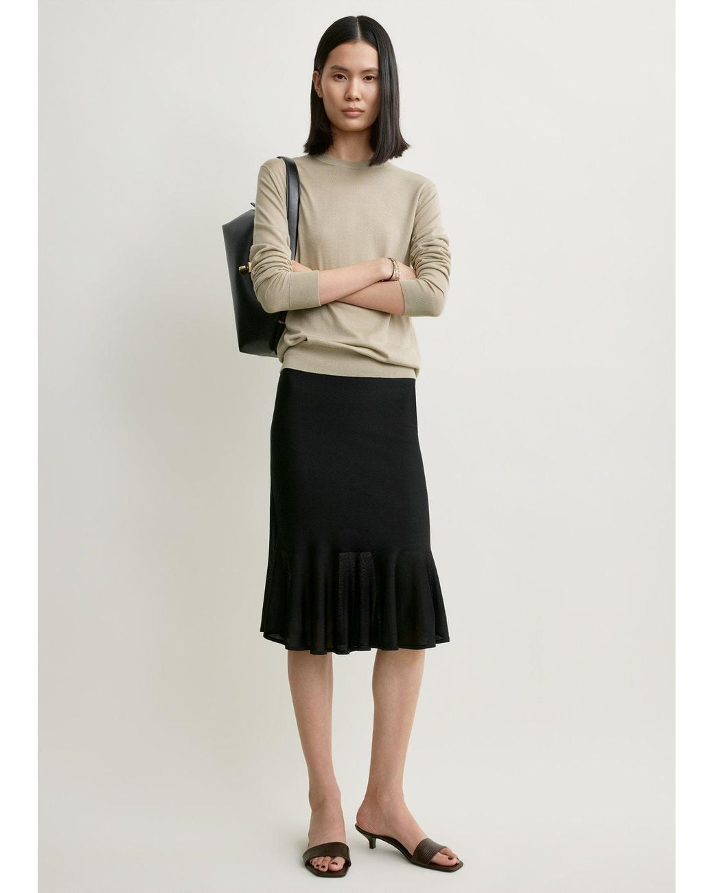 Totême Natural Fluted Knit Skirt
