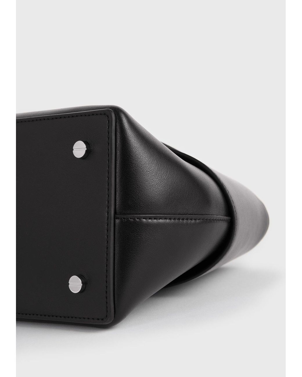 Totême Black Mercer Leather Tote Handbag