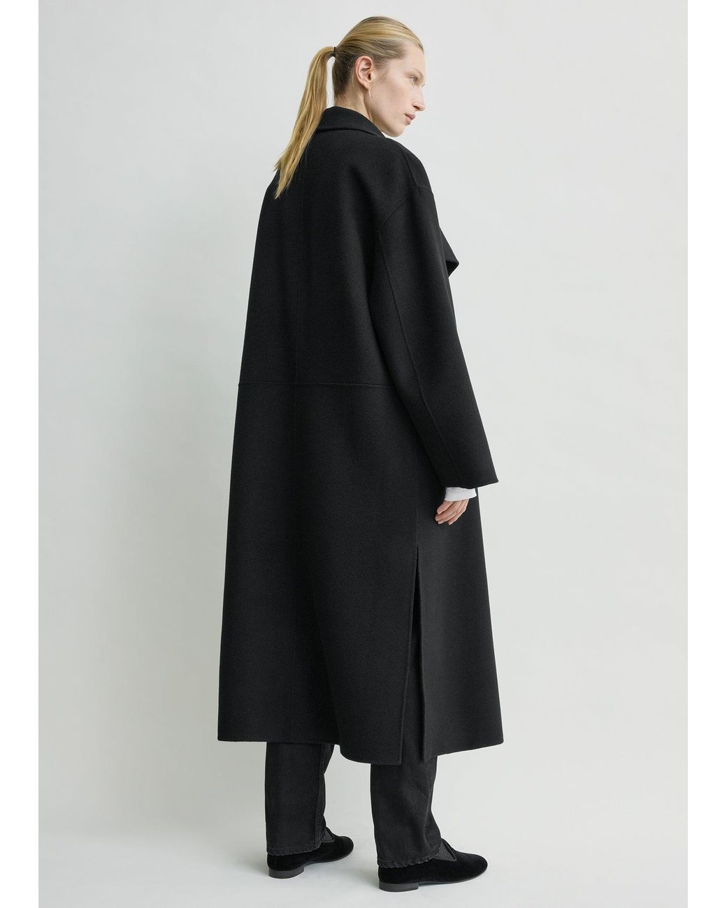 Totême Black Signature Doublé Long Coat