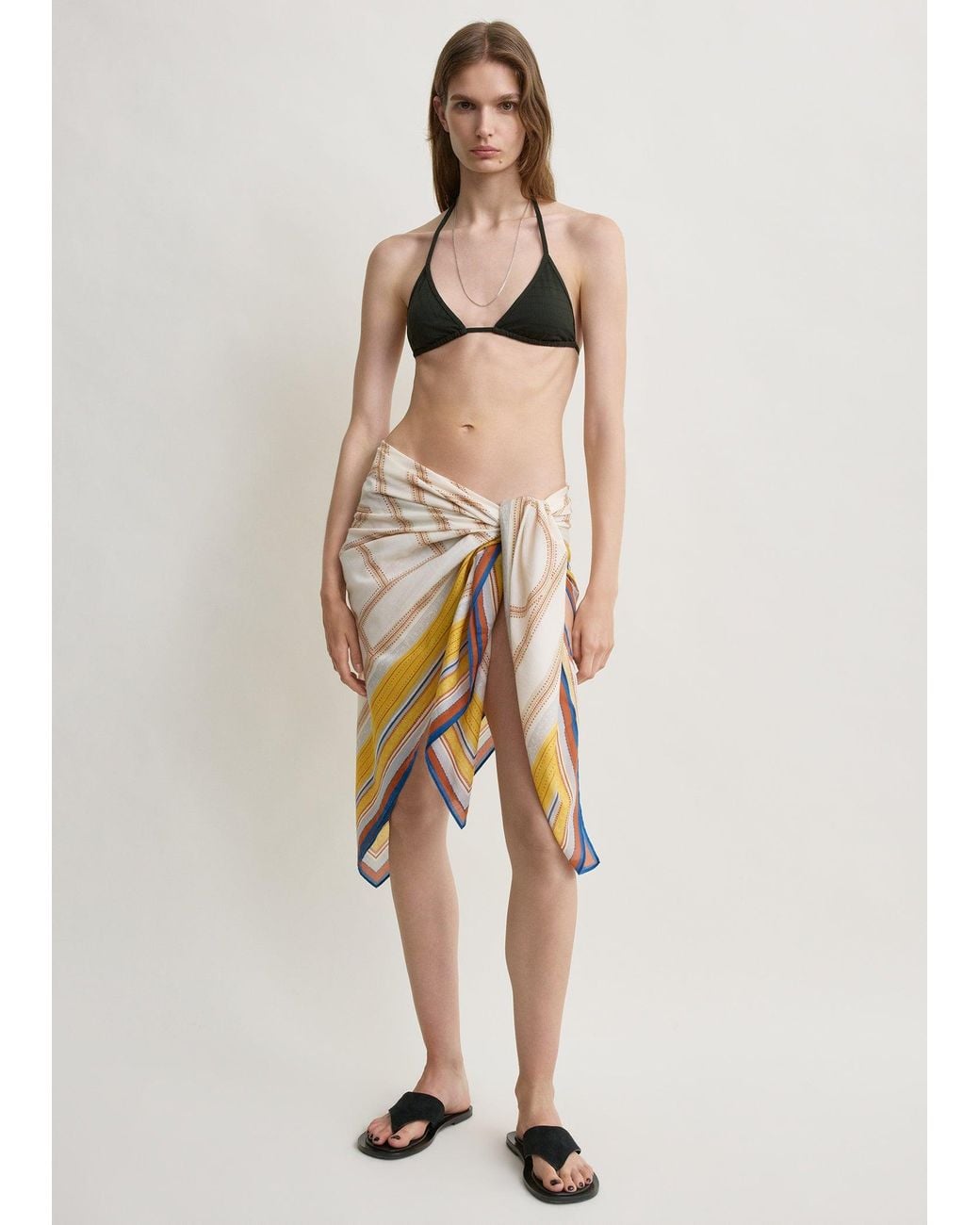 Totême Natural Monogram Pointelle Bikini Top