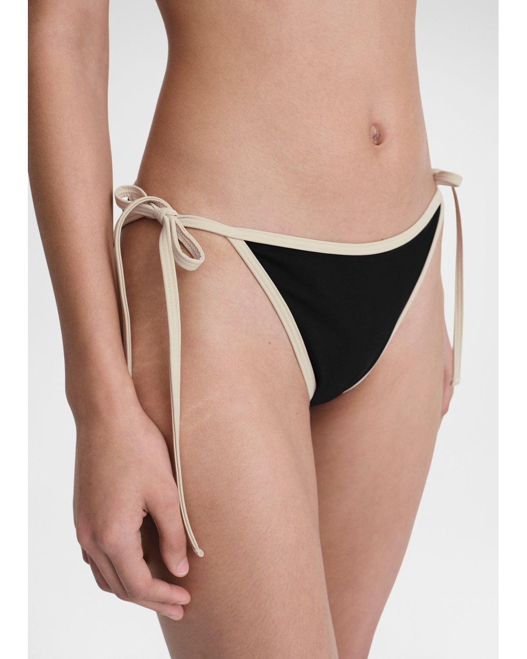 Totême White Stripe Tie Bikini Bottoms