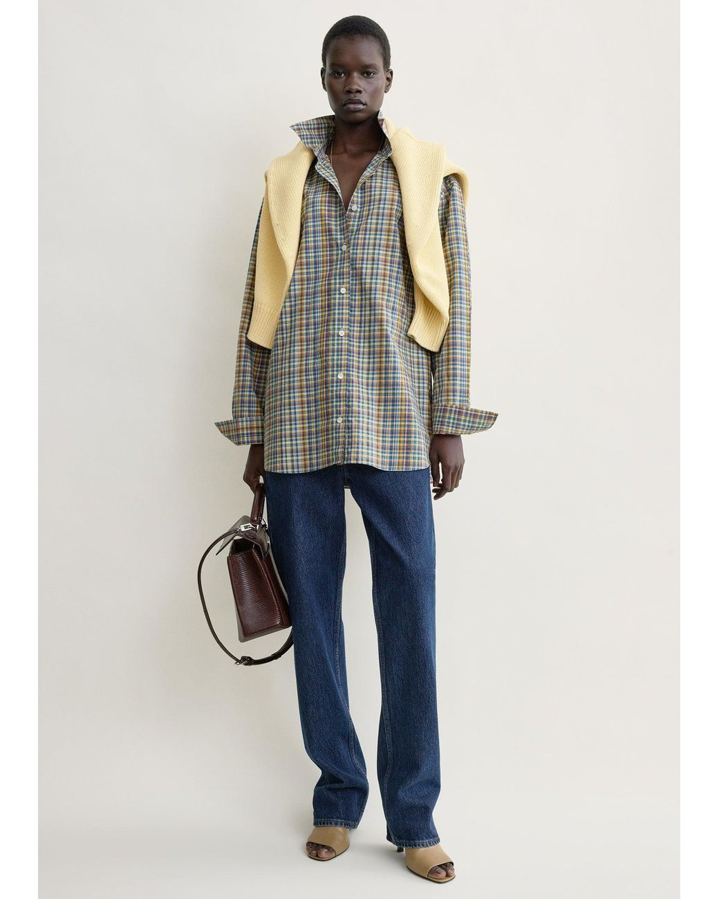 Totême Blue Classic Check Shirt