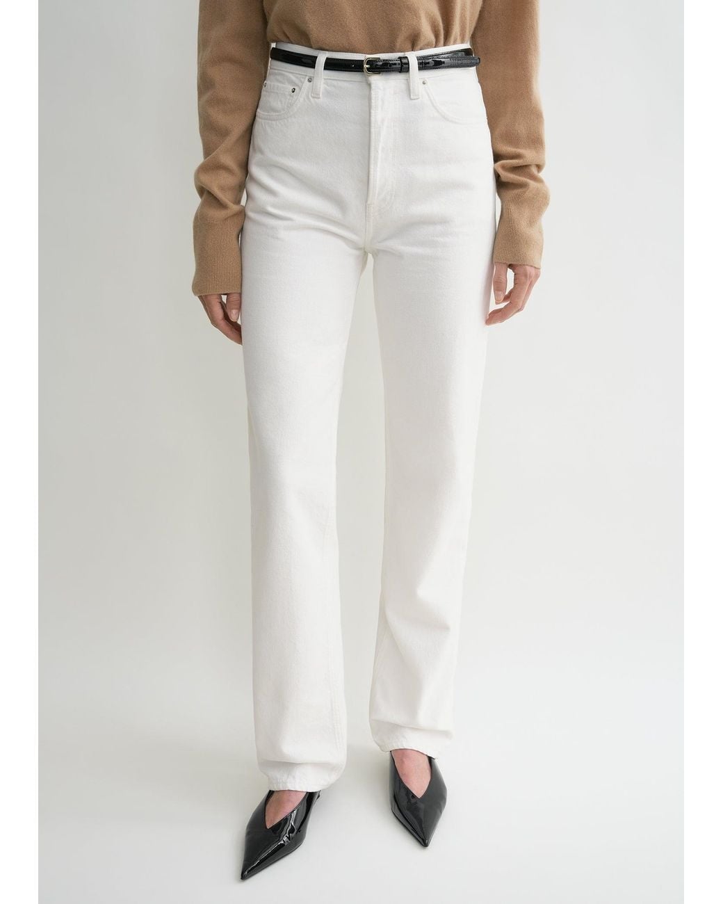 Totême White Classic Cut Denim Full Length Off