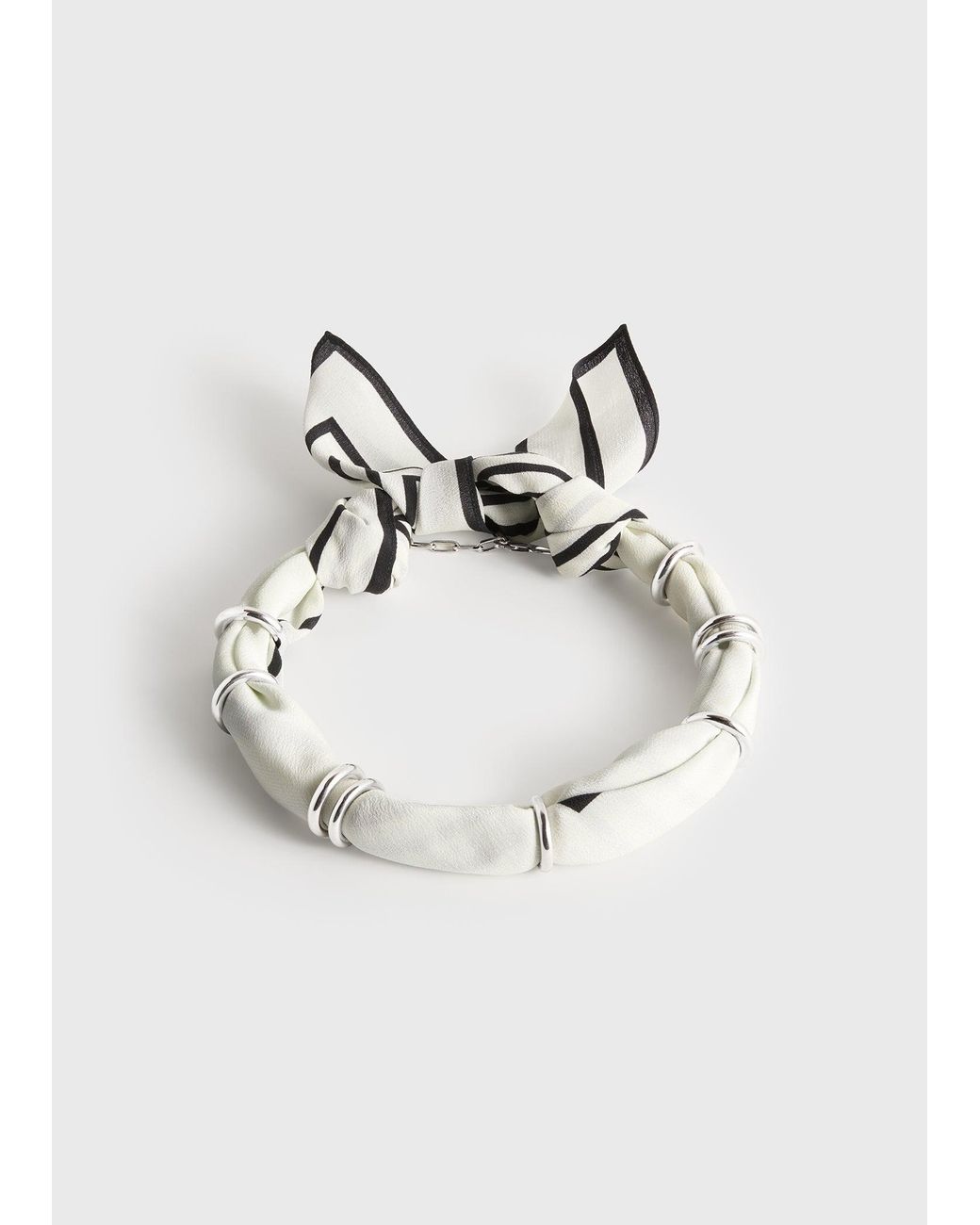 Totême  White Fine Silk Scarf Collar