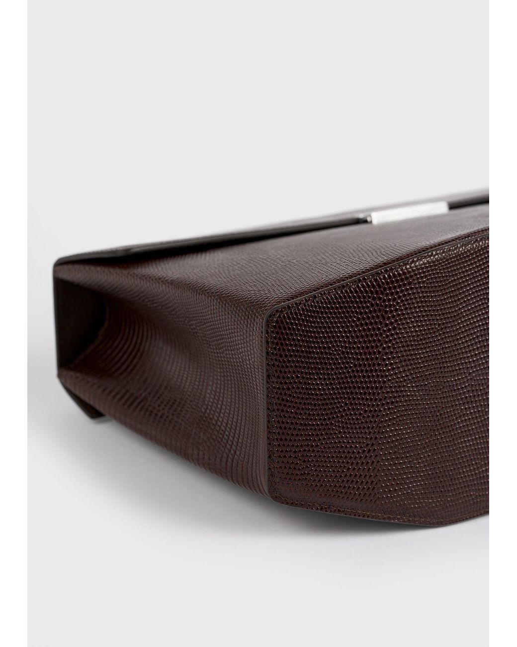 Totême Blue Clip Lizard-Embossed Top Handle