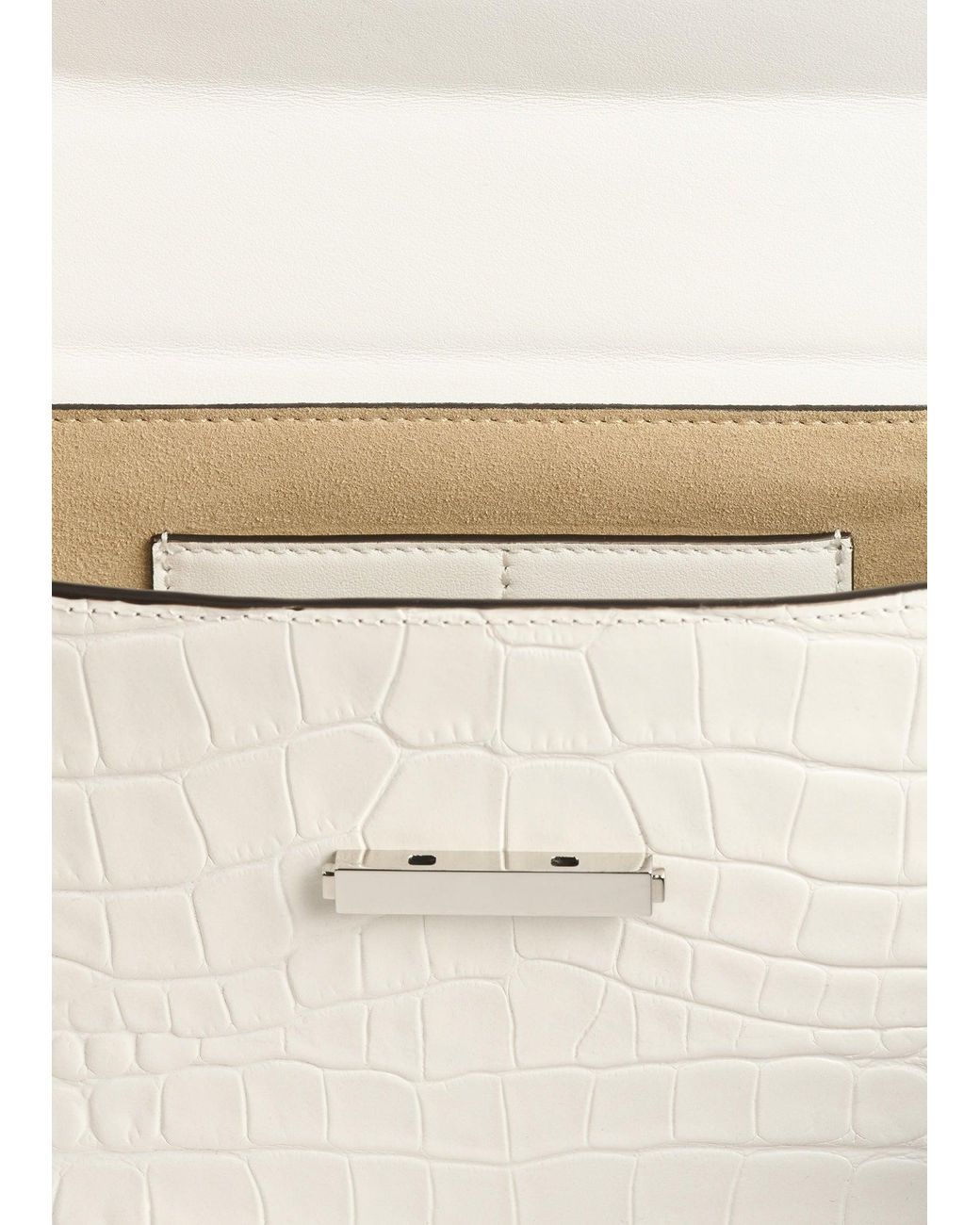 Totême Natural Clip Croco-Embossed Clutch