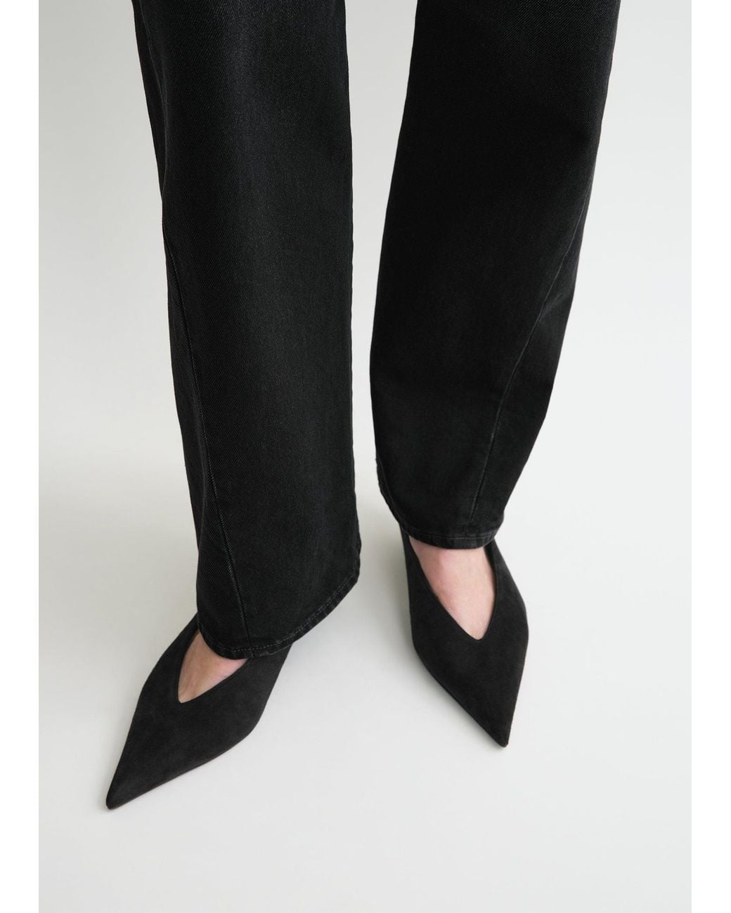 Totême  Black Twisted Seam Denim Full Length