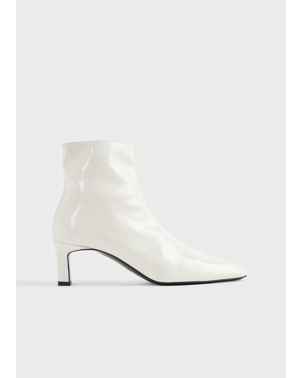 Totême White Bar Mid-Heel Naplack Boots