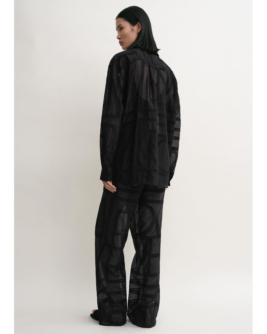 Totême Black Classic Crochet Shirt