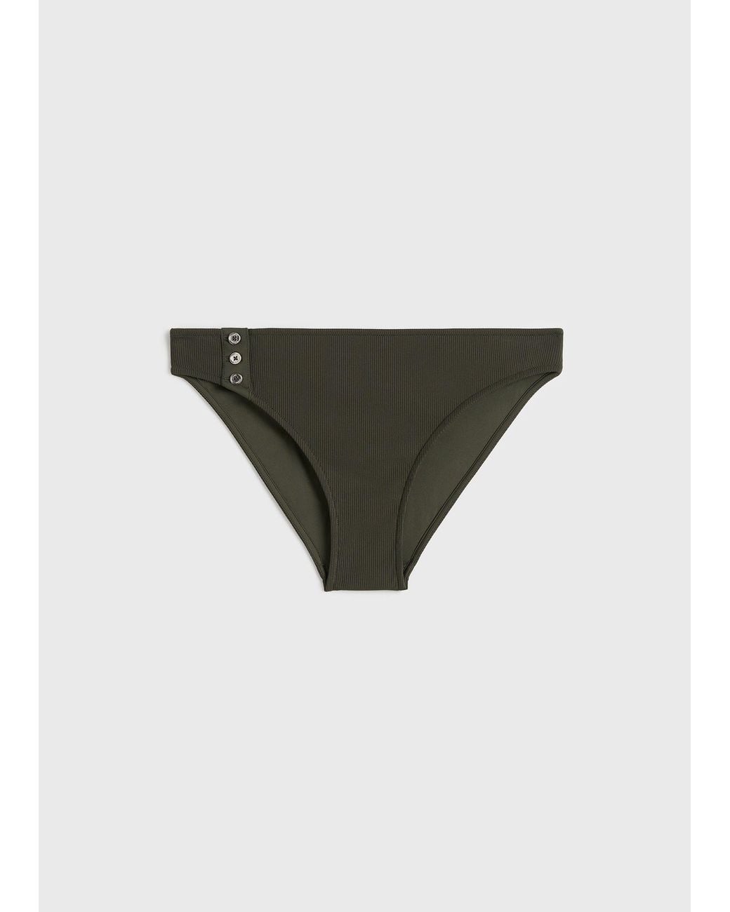 Totême White Ribbed Bikini Bottoms